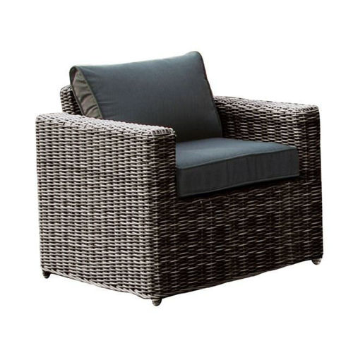 Picture of ARIZONA Πολυθρόνα Κήπου ALU, 4mm Half-Round Wicker Grey Brown, Μαξιλάρια Ανθρακί E6734,1