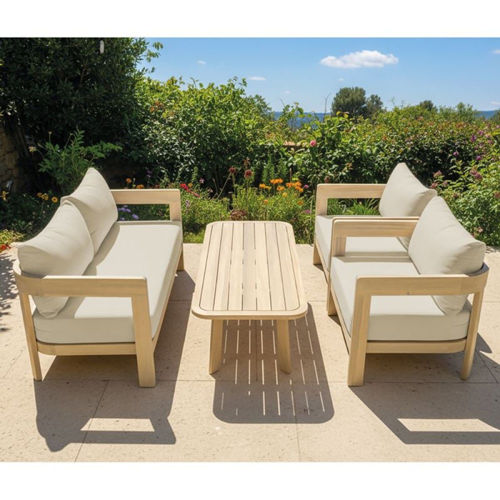 Picture of FLORIDA Living Set Σαλόνι Καθιστικό Κήπου-Βεράντας (4τ), Acacia, Μαξιλάρια Μπεζ E2366,1
