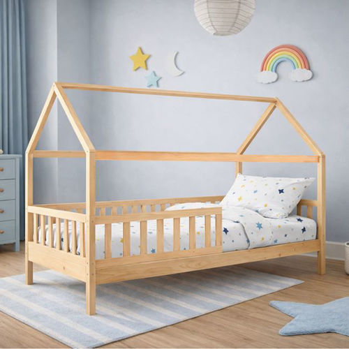 Picture of DREAM τ.Montessori Παιδικό Κρεβάτι, για Στρώμα 90x190cm, Ξύλο Πεύκου Απόχρωση Φυσικό EK701,4